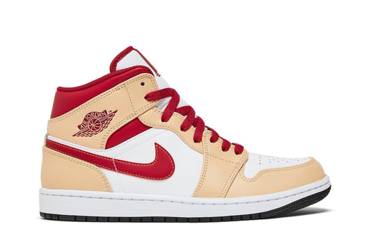 Air Jordan 1 Mid ‘Light Curry Cardinal Red’ 554724-201