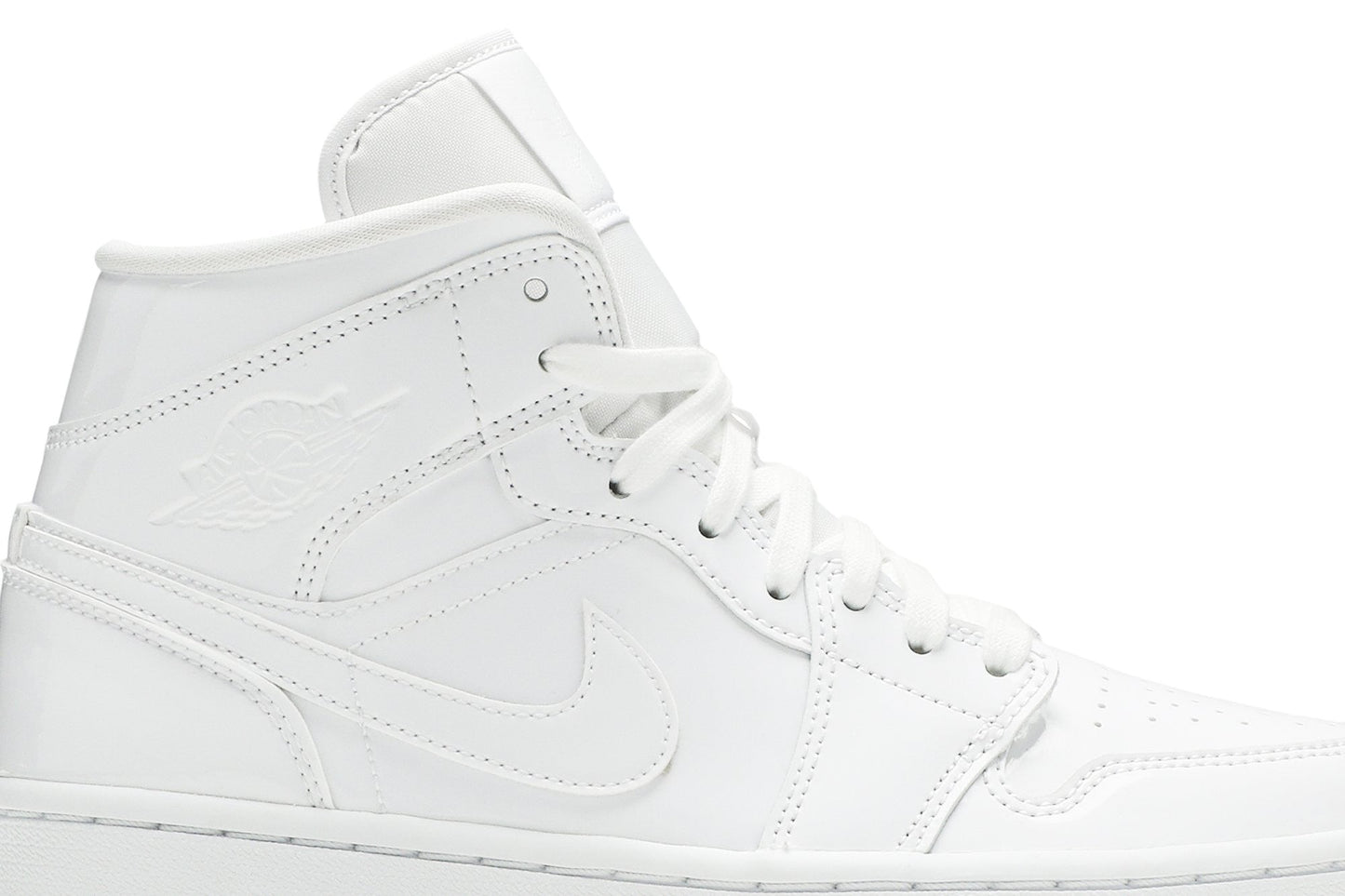 Air Jordan 1 Mid Patent ‘Triple White’ BQ6472-111