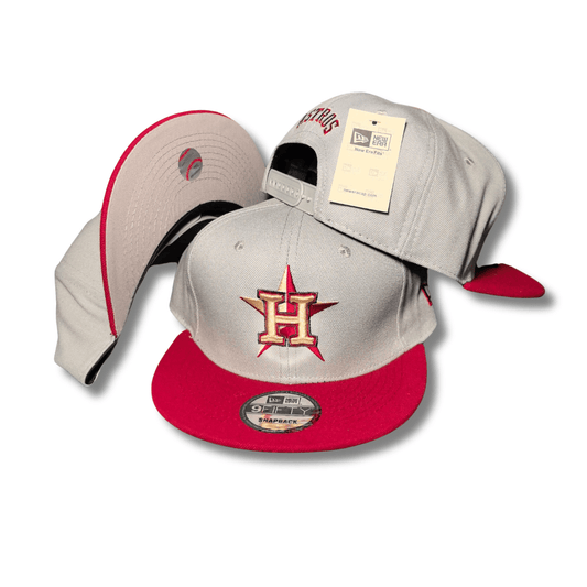 Houston Astros Gray and Red Hat with Gold Star Logo - Snapback Cap