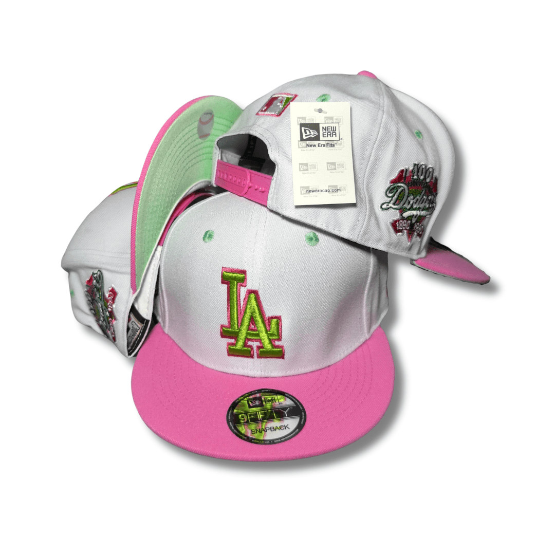 Los Angeles Dodgers Centennial with Pink Brim White and Pink – Snapback Cap