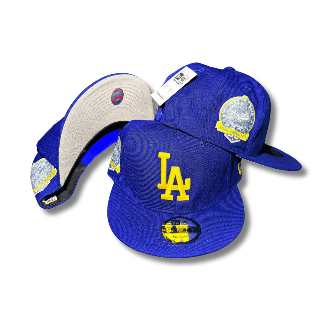 Los Angeles Dodgers Royal Blue with Yellow Logo and City Patches - Snapback Cap