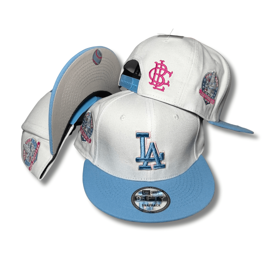 Los Angeles Dodgers White and Light Blue with Special Edition Patches - Snapback Cap