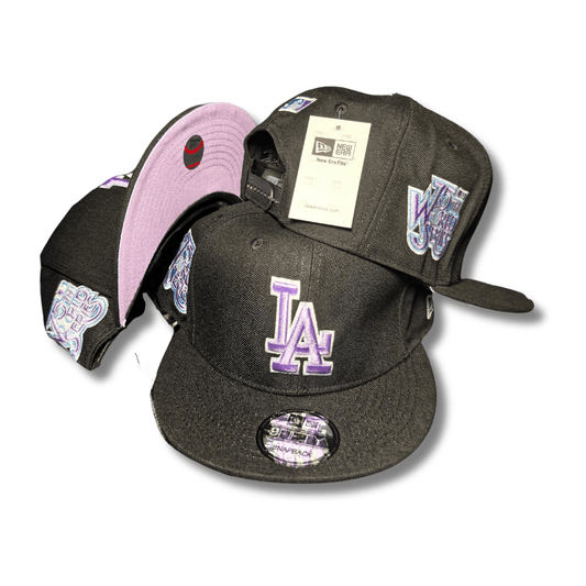 Los Angeles Dodgers Black with Purple Embroidered Logo and Special Patch Details – Snapback Cap