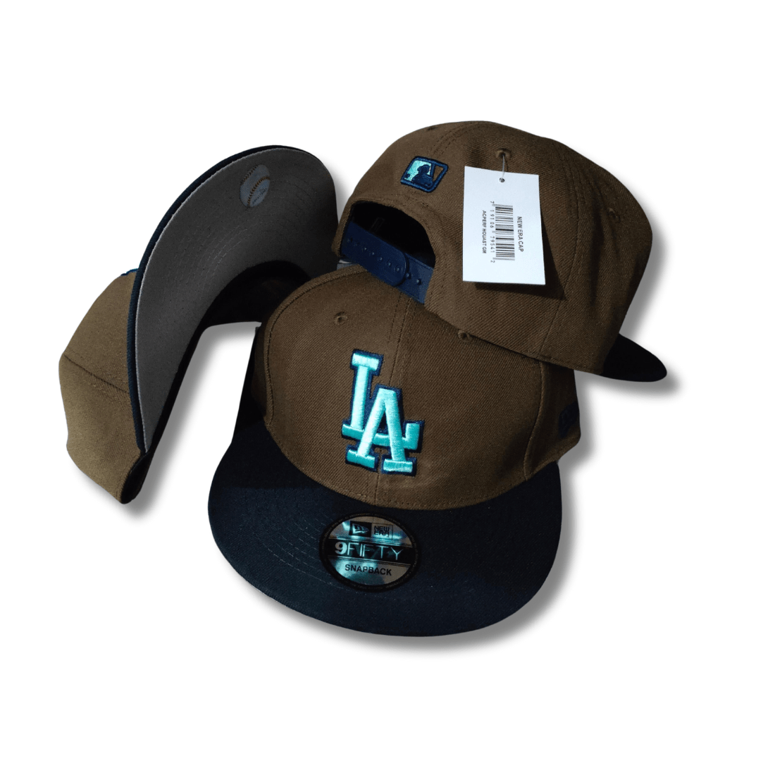 Men's Los Angeles Dodgers New Era Brown/Navy Walnut 9FIFTY - Snapback Cap