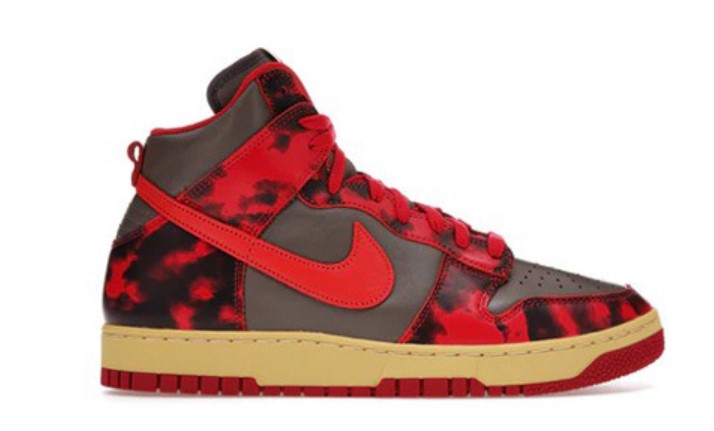 Nike Dunk High 1985 Red Acid Wash Iconic Sneaker