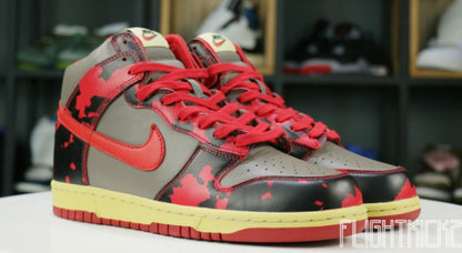 Nike Dunk High 1985 Red Acid Wash Iconic Sneaker