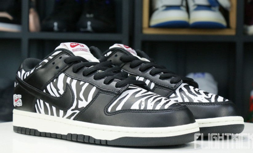 Nike SB Dunk Low Quartersnacks Zebra Unfading Sneaker