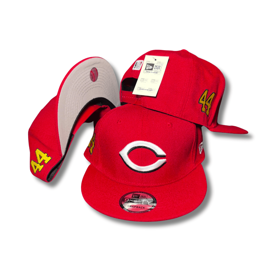 Men's Cincinnati Reds with 44 Patch All-Red Design - Snapback Cap