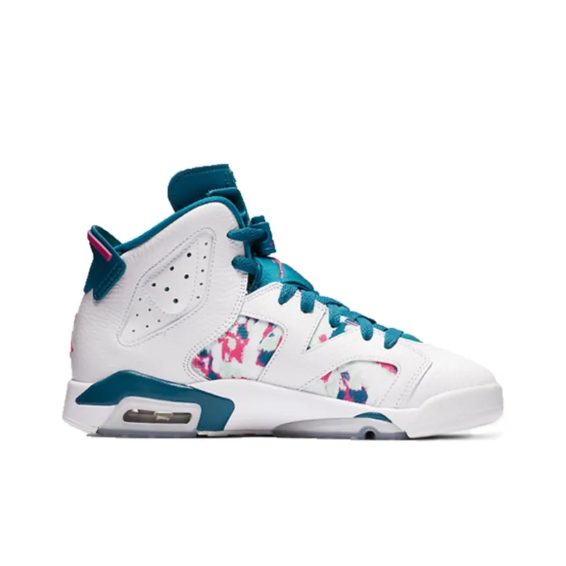 Air Jordan 6 Retro White Laser Fuchsia Green Abyss GS – 543390-153