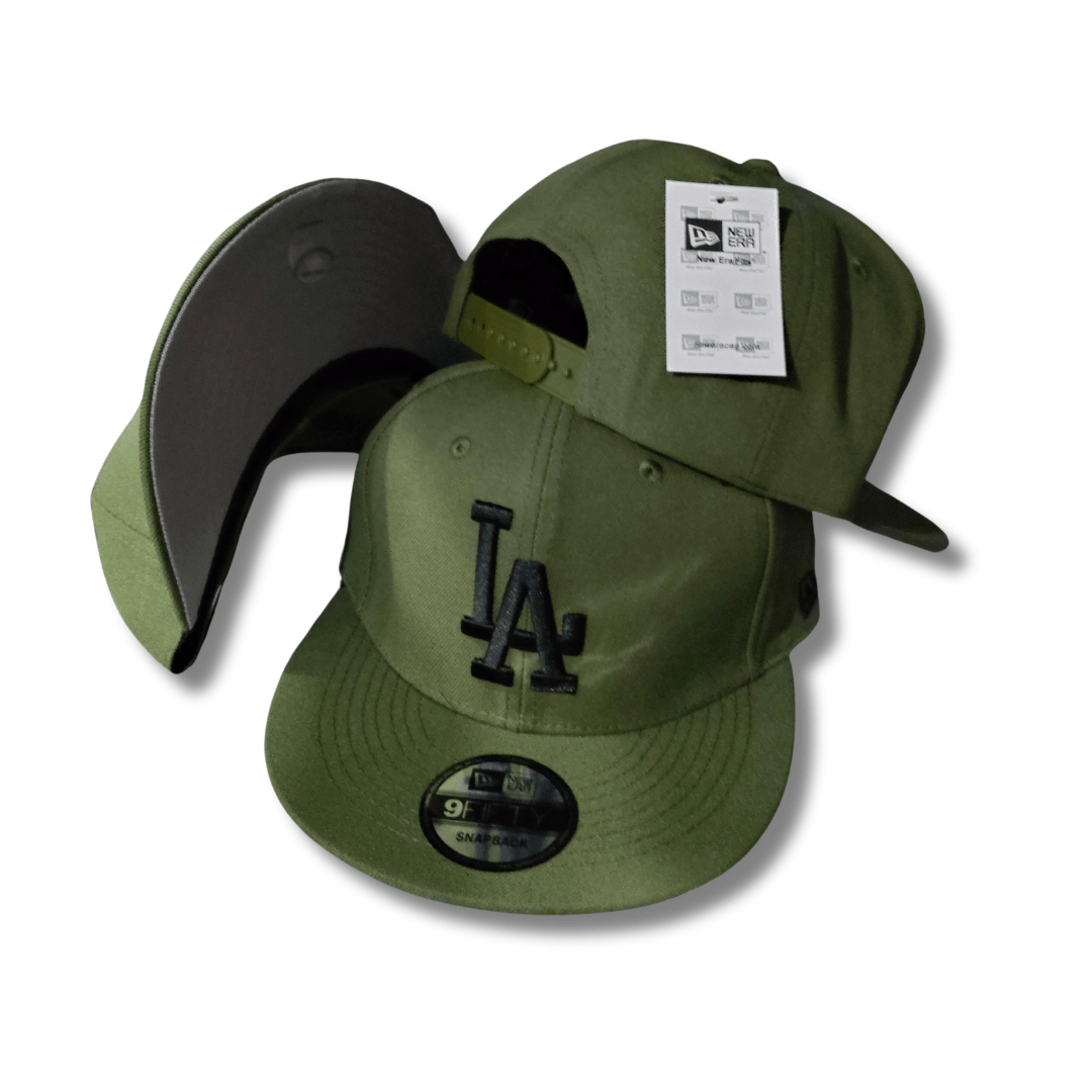 Los Angeles Dodgers Olive Green with Black Embroidered Logo – Snapback Cap