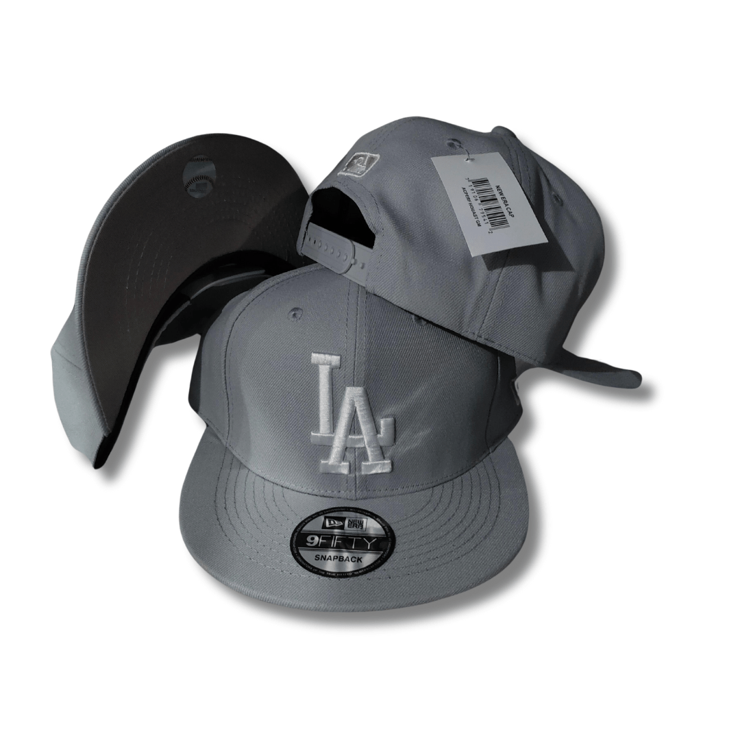 Los Angeles Dodgers  Gray with White Embroidered Logo – Snapback Cap