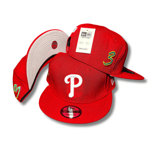 Philadelphia Phillies Red with White Embroidered Logo and Side Details - Snapback Cap