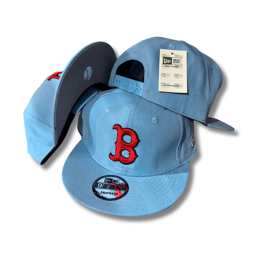 Boston Red Sox Light Blue Red Embroidered Logo - Snapback Cap