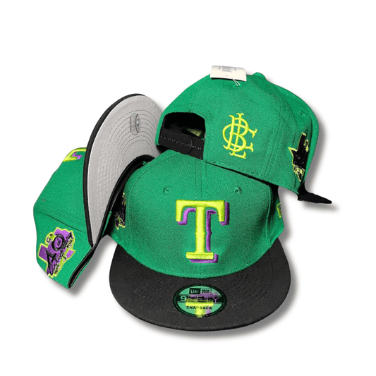 Texas Rangers Green and Black with Vibrant Embroidered Patches – Snapback Cap