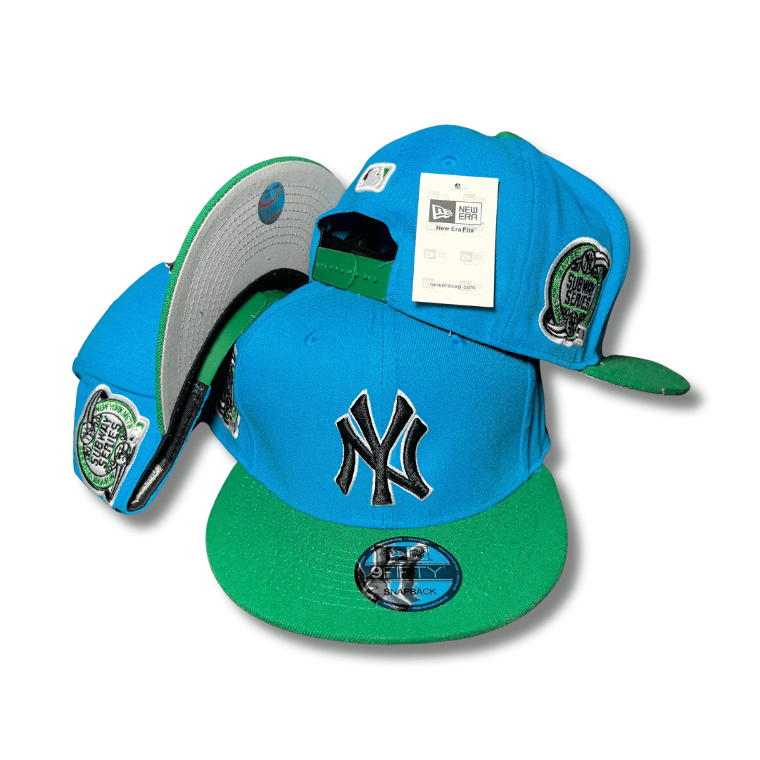 New York Yankees Blue and Green with Subway Series Side Patches – Snapback Cap