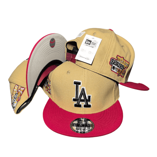 Los Angeles Dodgers Beige and Red with 1981 World Series Patch – Snapback Cap