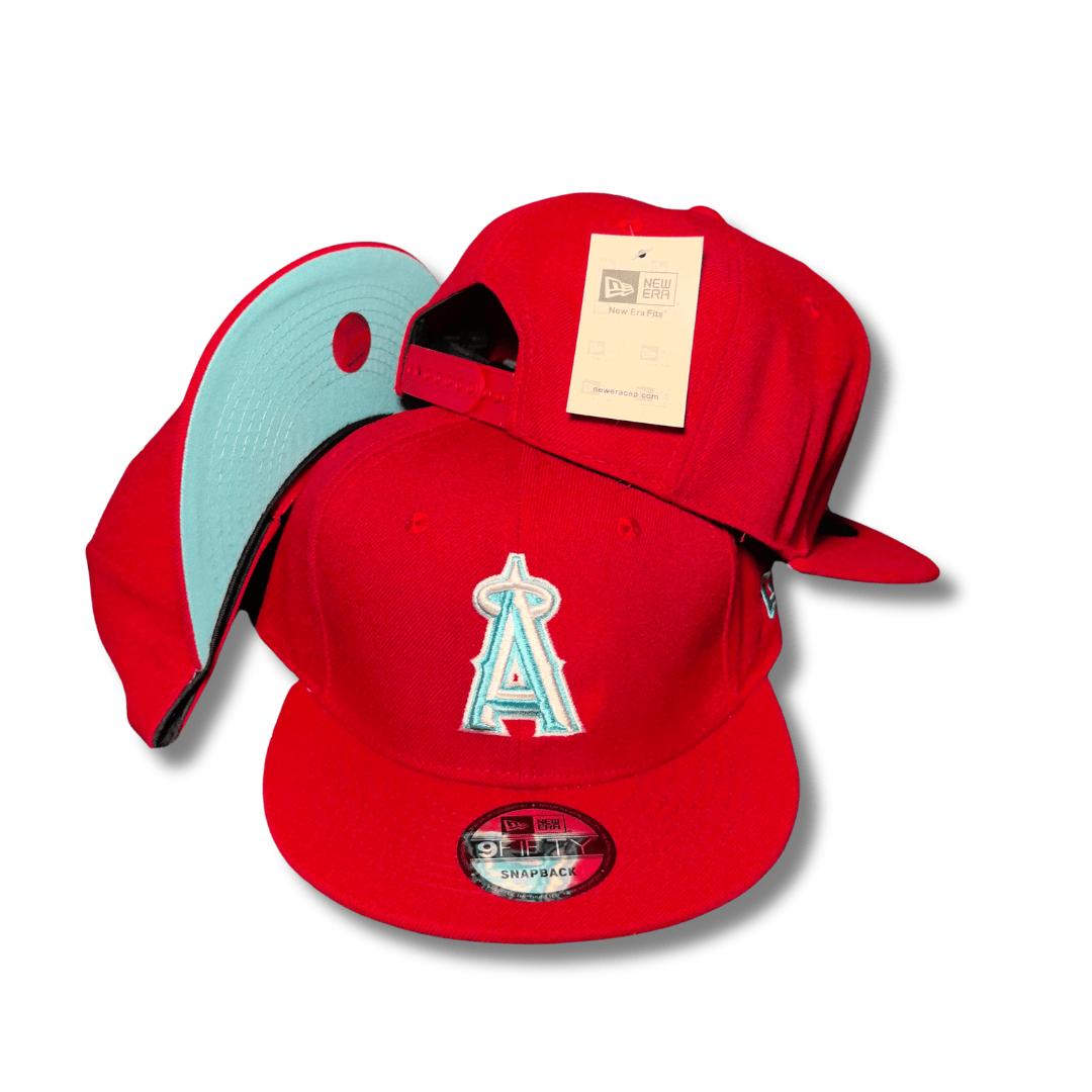 Los Angeles Angels Red with Aqua Accented Logo and Under-Brim - Snapback Cap