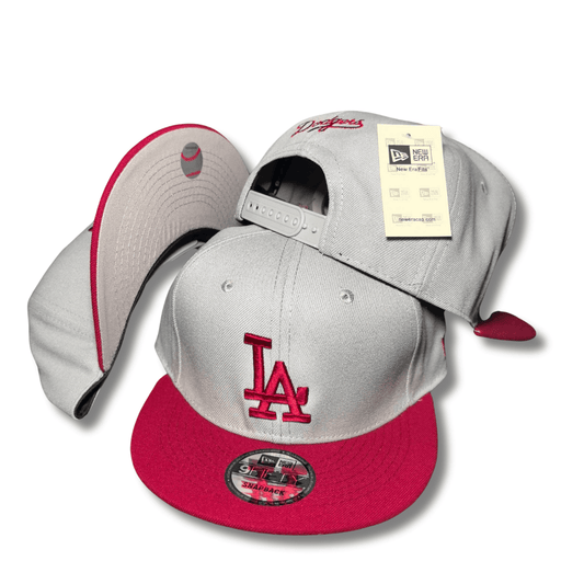 Gray Los Angeles Dodgers Red Visor Gray Bottom 60th Anniversary Side Patch New Era 9Fifty - Snapback Cap