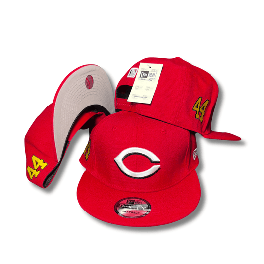 Red with Cincinnati Reds Embroidery and Number 44 Detail - Snapback Cap