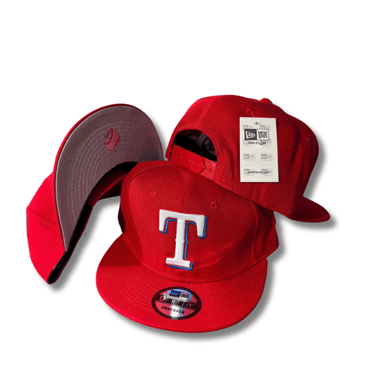 Texas Rangers 9FIFTY Red with White and Blue Logo – Snapback Cap