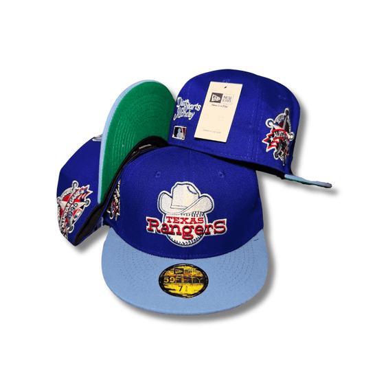 Texas Rangers Royal Blue with Light Blue Visor and Special Side Patch - Fitted Cap