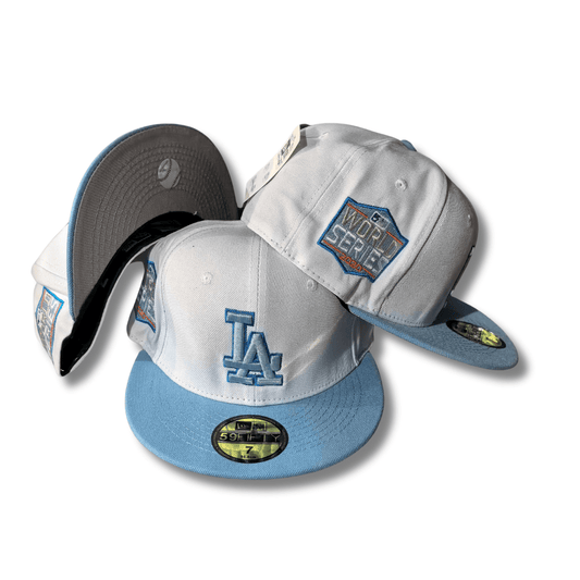 Los Angeles Dodgers 2020 World Series Fitted Hat Light Blue and White - Fitted Cap