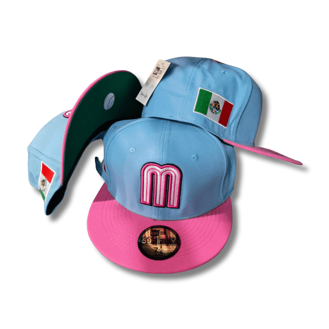 Mexico Baseball Cap Letter M with Embroidered Flag Flat Brim - Snapback Cap