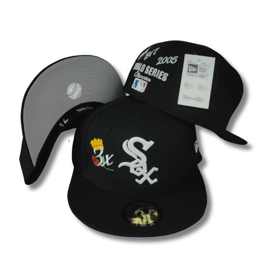 Chicago White Sox World Series Fitted Hat with Logo Black and White – Fitted Cap