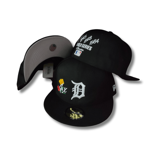 Detroit Tigers 4x World Series Champions Black  – Fitted Cap