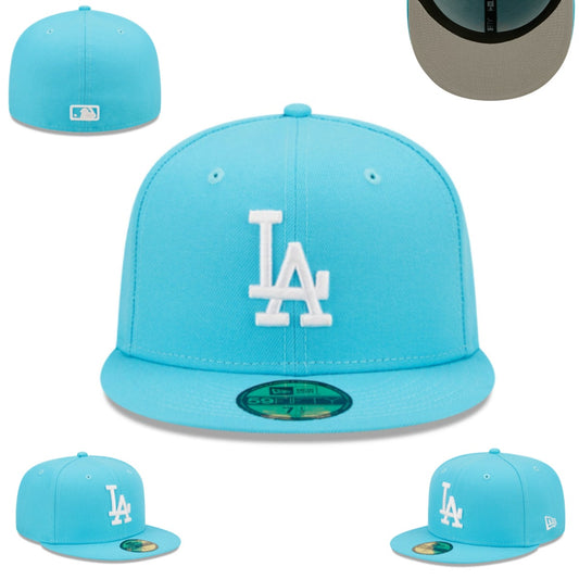 Los Angeles Dodgers Turquoise Fitted Hat with White Embroidered Logo