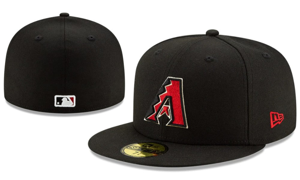 Arizona Diamondbacks Fitted Hat – Black with Red and White Logo