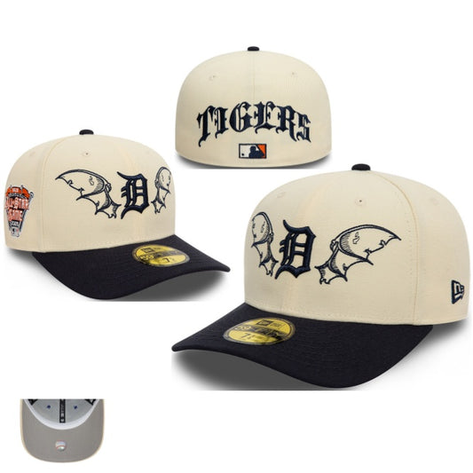 Detroit Tigers All-Star Game Beige Fitted Cap with Embroidered Fish Logo