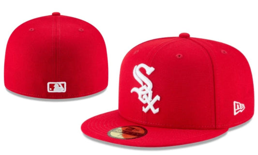 Chicago White Sox Red Fitted Hat with MLB Logo