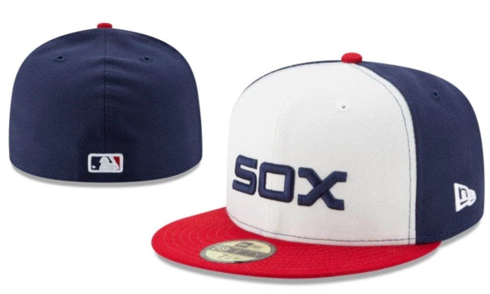 Chicago White Sox Red, White, and Navy New Era Fitted Hat with Embroidered Logo