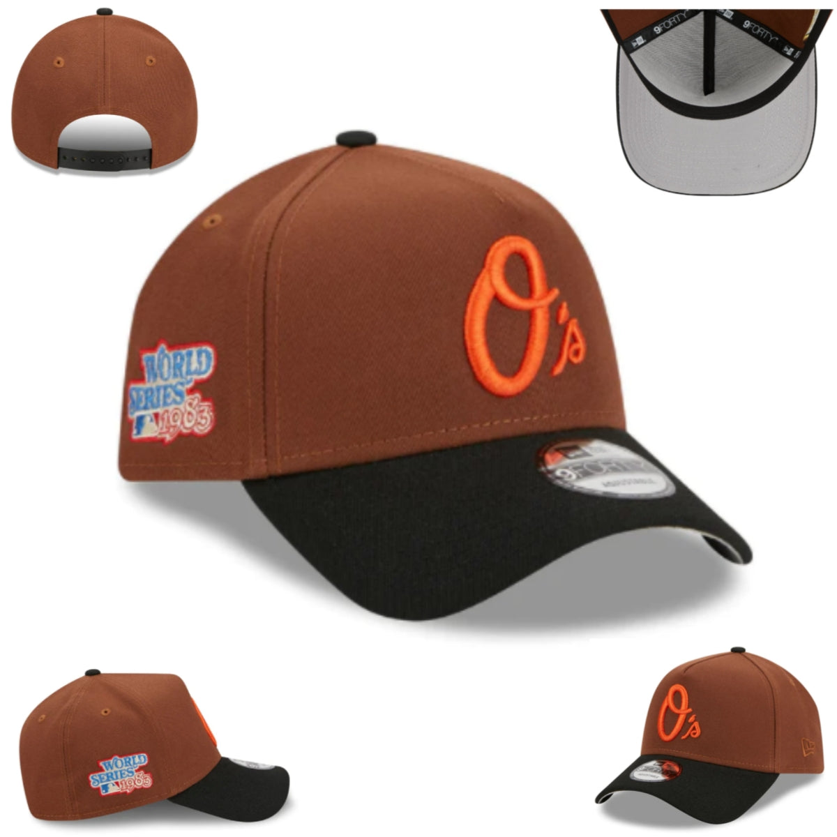 Baltimore Orioles Brown and Black New Era Adjustable Hat with 1983 World Series Patch