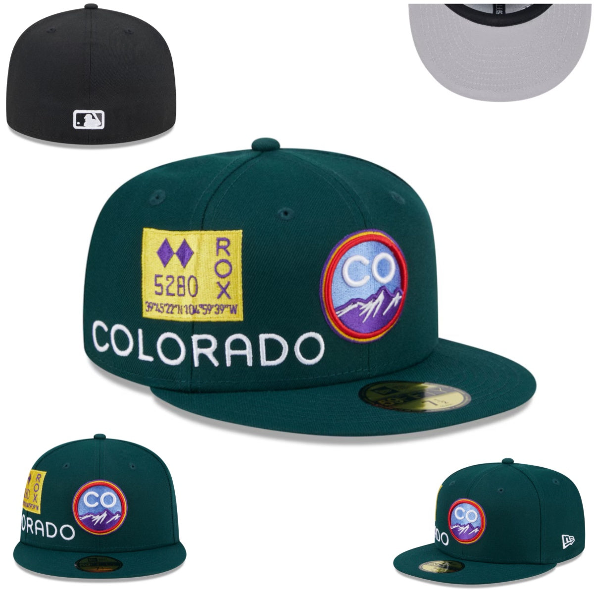 Colorado Rockies “5280” Hat with Gray Undervisor – Green