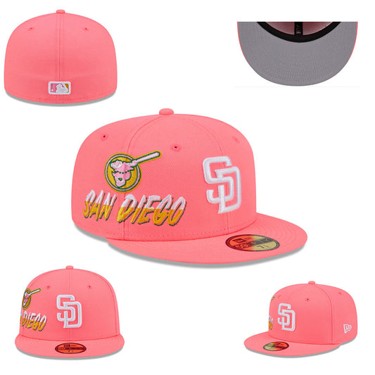 San Diego Padres Pink Hat with Swinging Friar Logo and Gray Undervisor