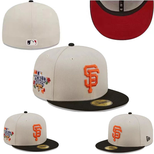 San Francisco Giants World Series Hat with Black Brim and Red Undervisor – Cream