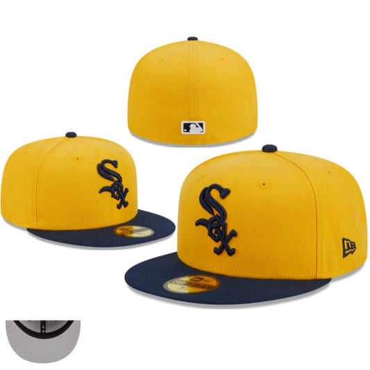 Chicago White Sox Yellow Cap with Navy Blue Brim