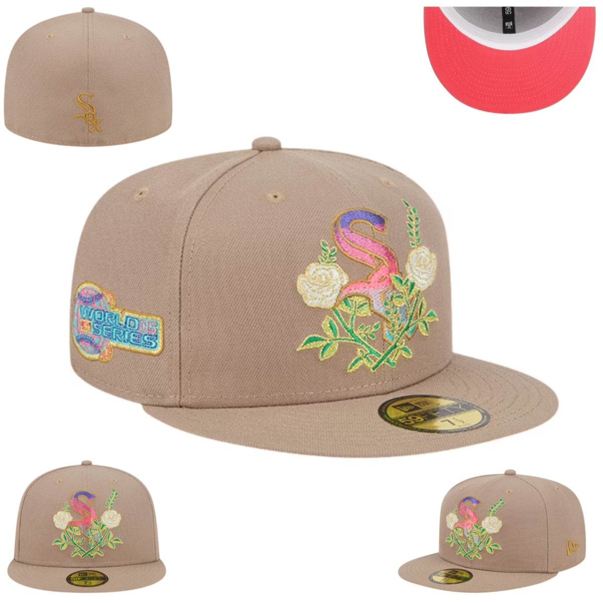 Chicago White Sox Beige Floral World Series Cap