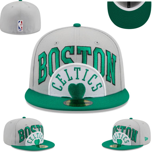 Boston Celtics Gray and Green Fitted Cap with Heart Design