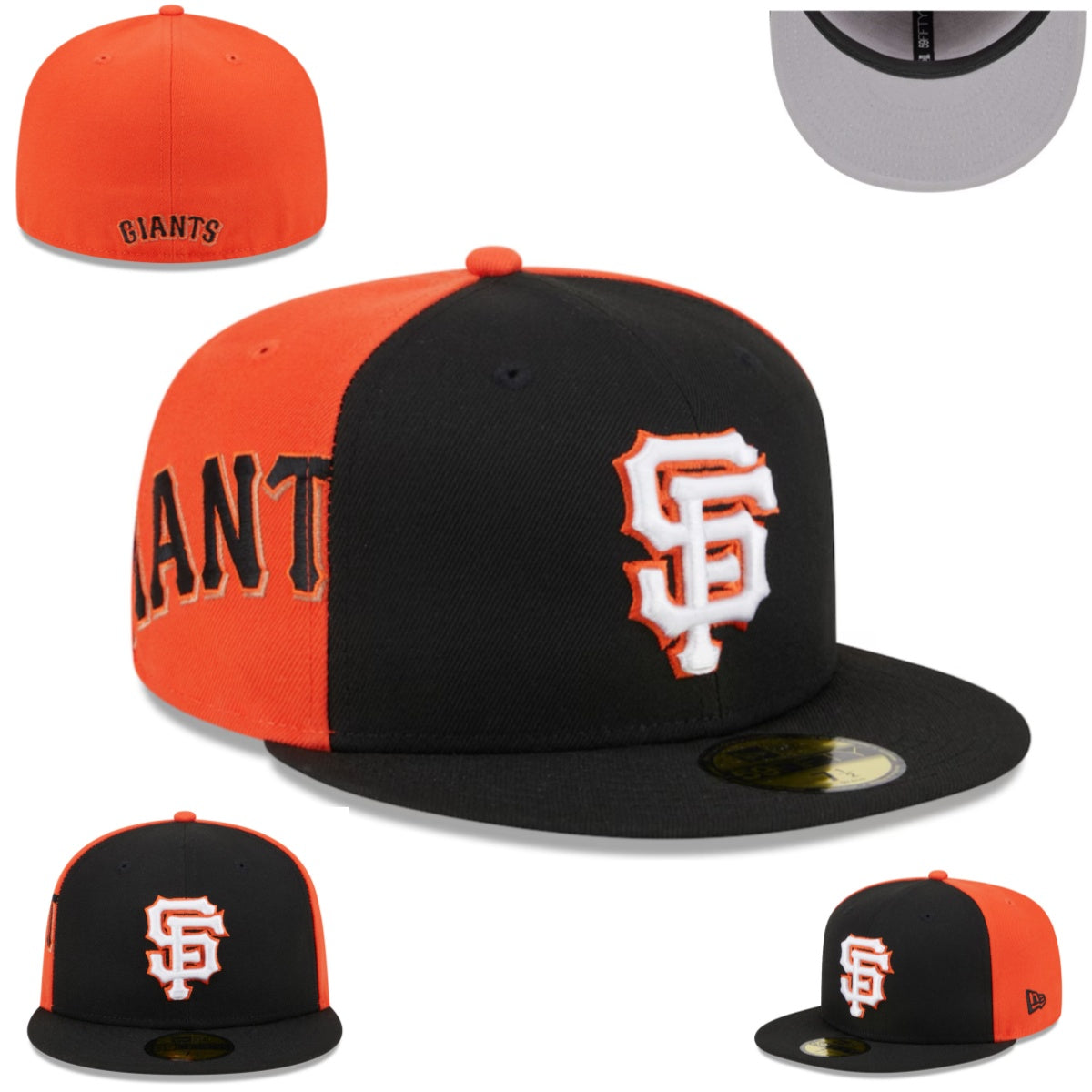 San Francisco Giants Black and Orange Fitted Cap with Iconic Logo