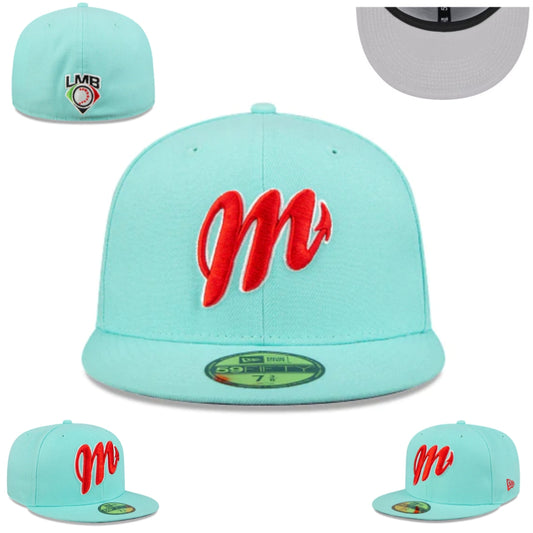 Mint Green LMB Fitted Cap with Bold Red