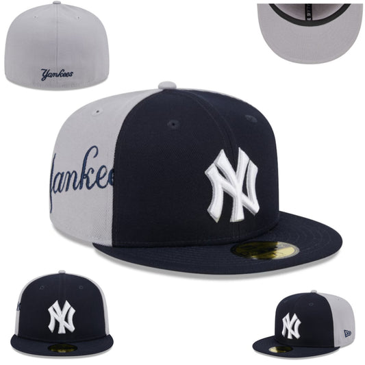 New York Yankees Two-Tone Navy and Grey Fitted Cap