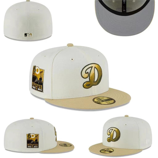 Los Angeles Dodgers 60th Anniversary Fitted Hat – Cream with Gold Metallic Accents