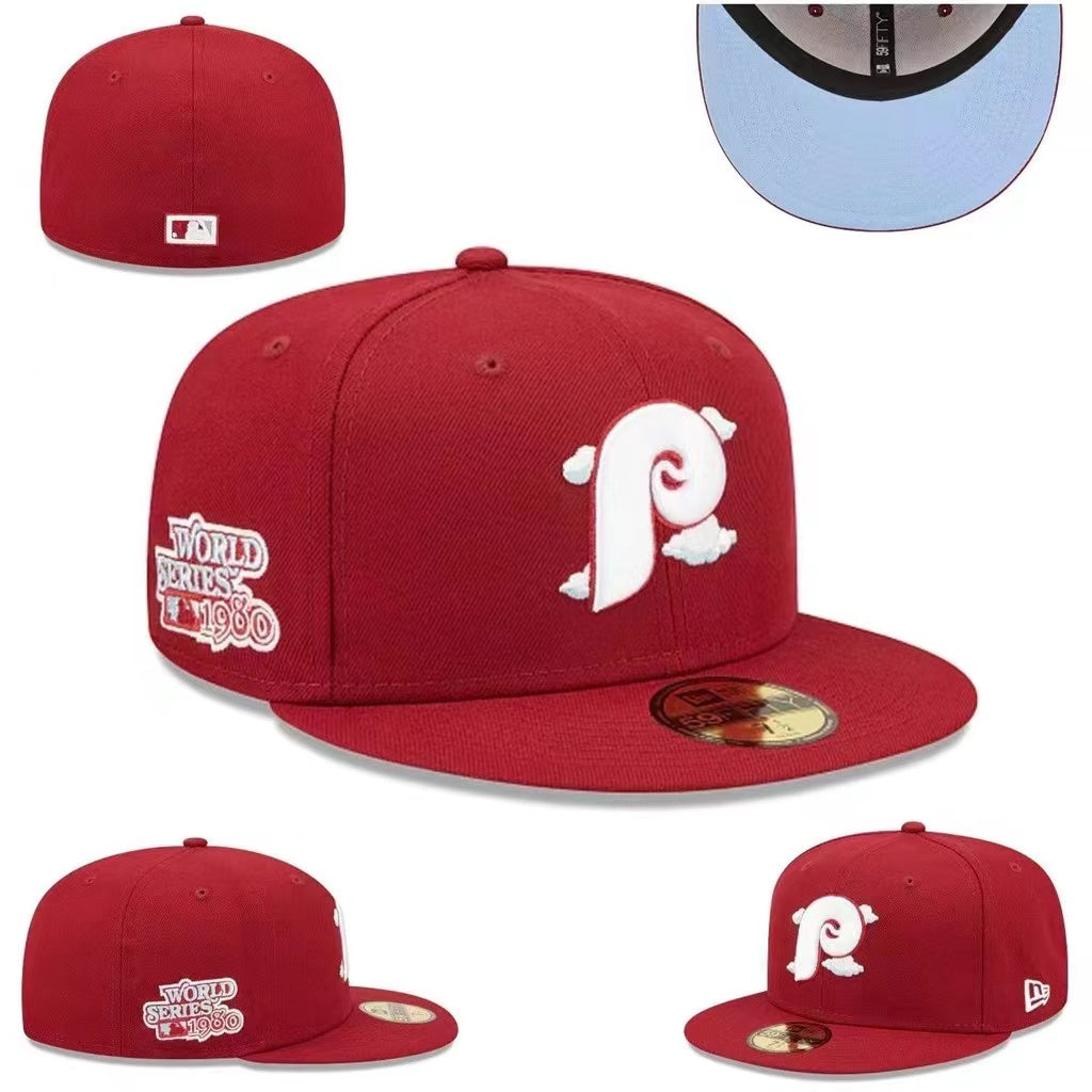 Philadelphia Phillies 1980 World Series Fitted Hat – Red with Light Blue Under-Visor