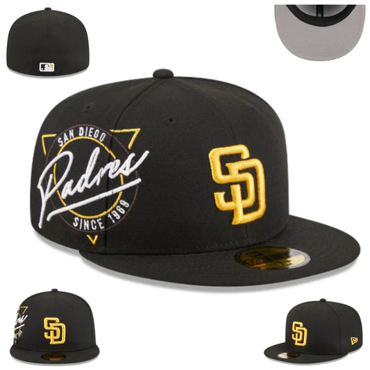 San Diego Padres “Since 1969” Fitted Hat – Black with Gold and White Accents