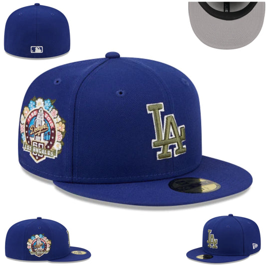 Los Angeles Dodgers 60th Anniversary Fitted Hat – Royal Blue with Gold Embroidery and Gray Under-Visor