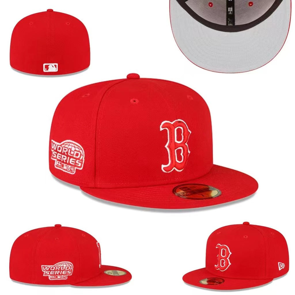 Boston Red Sox World Series Fitted Hat – Bright Red with Championship Patch