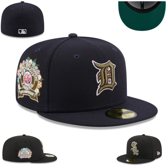 Detroit Tigers 75th Anniversary Fitted Hat – Navy with Gold Detailing